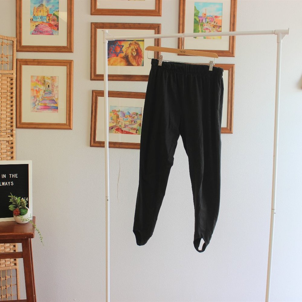 Vintage Black High Waisted Stirrup Pants L